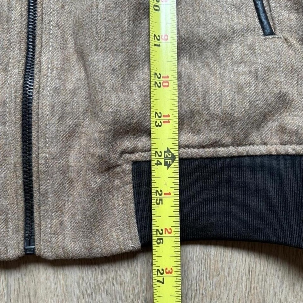 Zara Man Tan and Black 2 tone Bomber Jacket Wool Blend Size M - Picture 5 of 7
